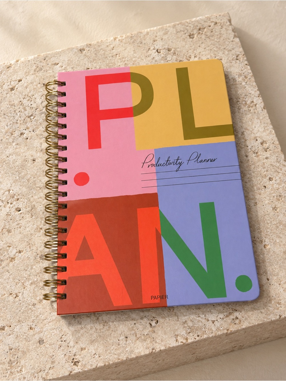 Productivity Planner Spiral Notebook - Multicolor